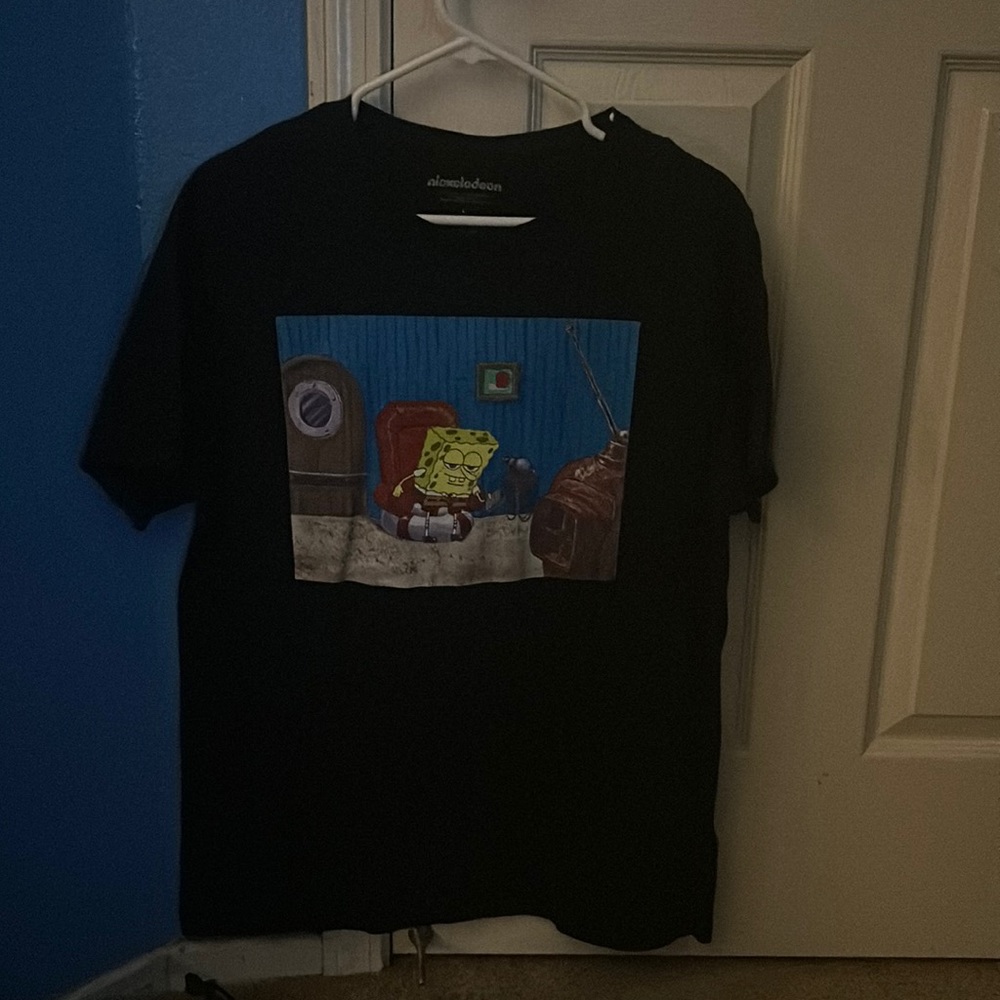 NICKELODEON SPONGEBOB T-SHIRT BLACK SIZE LARGE